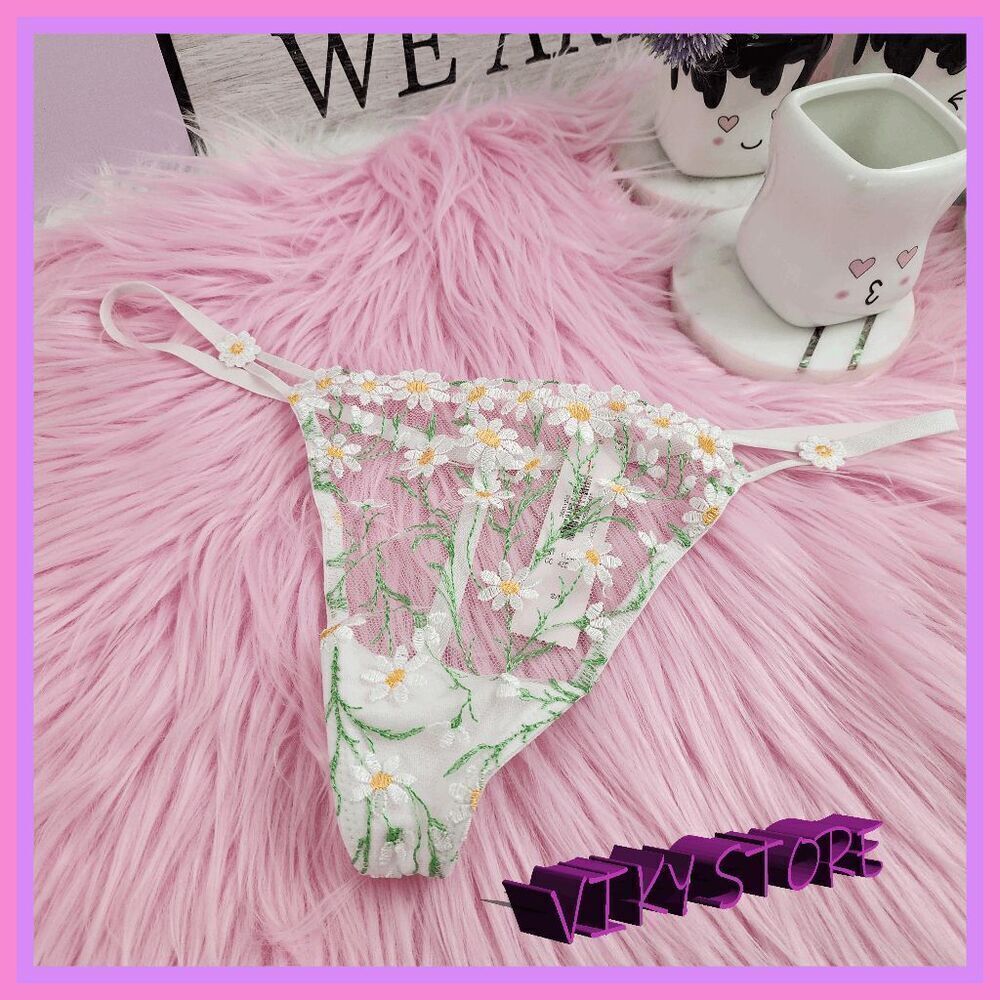 💖 NWT Victoria’s Secret Dream Angels Mesh Floral String Bikini Small #7258 💖